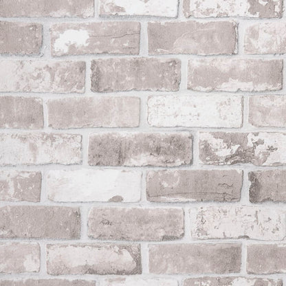 Wallpaper 3D Brick Pattern Grey 10x0.53 m Non-woven