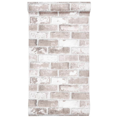 Wallpaper 3D Brick Pattern Grey 10x0.53 m Non-woven