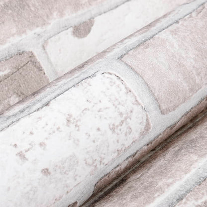 Wallpaper 3D Brick Pattern Grey 10x0.53 m Non-woven