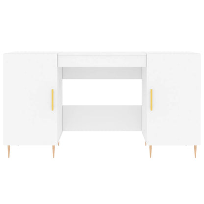 Desk White 140x50x75 cm Engineered Wood