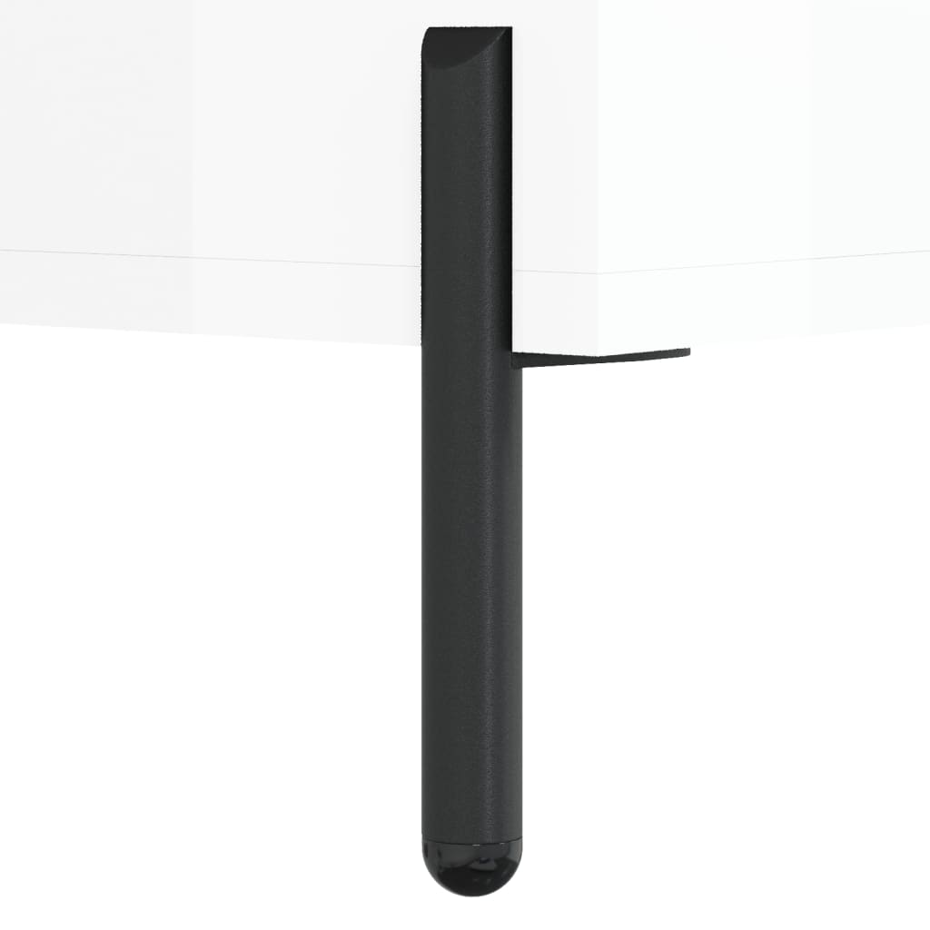 Desk High Gloss White 140x50x75 cm Engineered Wood