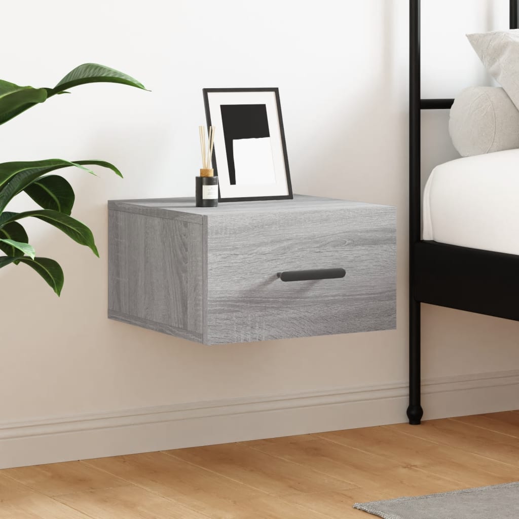 Wall-mounted Bedside Cabinet Grey Sonoma 35x35x20 cm