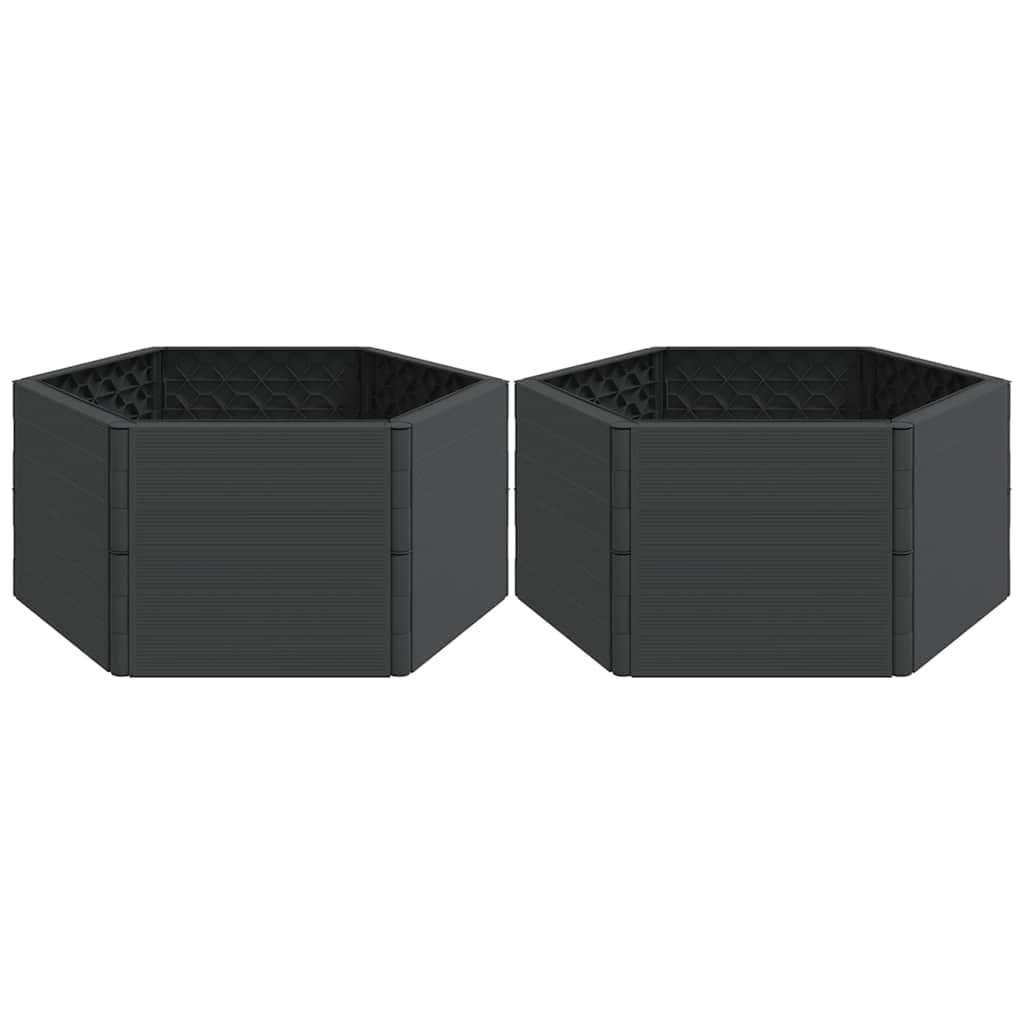 Garden Planters 2 pcs Anthracite PP