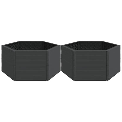 Garden Planters 2 pcs Anthracite PP