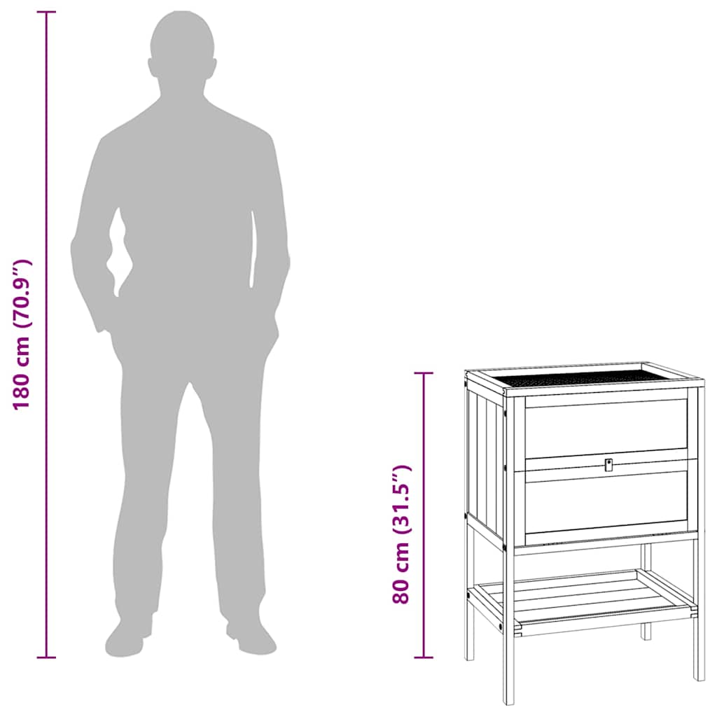 Hamster Cage 55x40x80 cm Solid Wood Fir