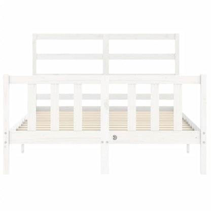 Bed Frame without Mattress White 140x190 cm Solid Wood Pine