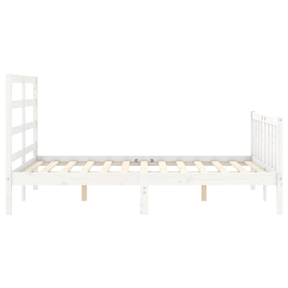 Bed Frame without Mattress White 140x190 cm Solid Wood Pine