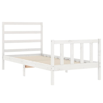 Bed Frame without Mattress White 90x200 cm Solid Wood Pine