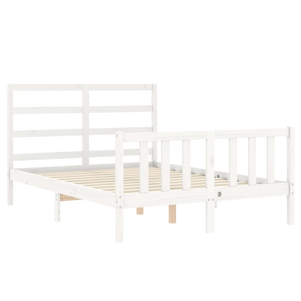 Bed Frame without Mattress White 120x200 cm Solid Wood Pine