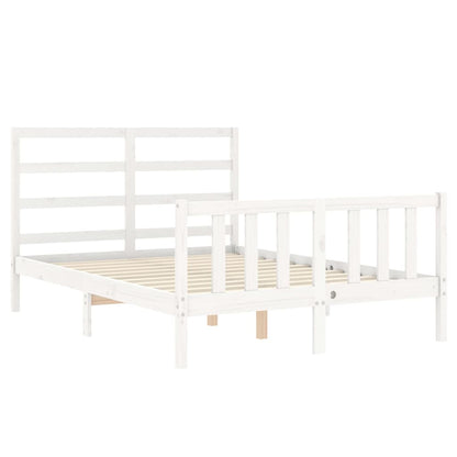 Bed Frame without Mattress White 120x200 cm Solid Wood Pine