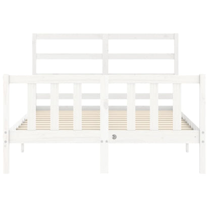 Bed Frame without Mattress White 120x200 cm Solid Wood Pine