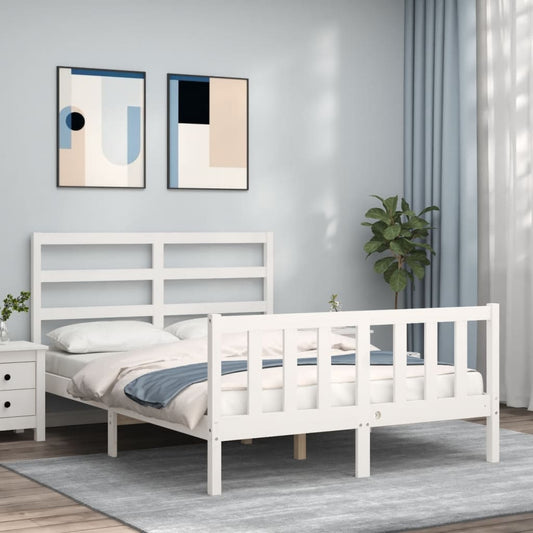 Bed Frame without Mattress White 120x200 cm Solid Wood Pine