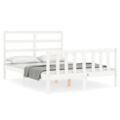 Bed Frame without Mattress White 140x200 cm Solid Wood Pine