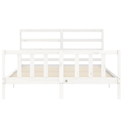 Bed Frame without Mattress White 160x200 cm Solid Wood Pine