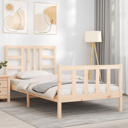 Bed Frame without Mattress 90x190 cm Single Solid Wood Pine