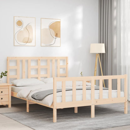 Bed Frame without Mattress 140x190 cm Solid Wood Pine