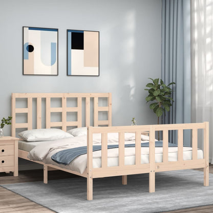 Bed Frame without Mattress 140x190 cm Solid Wood Pine