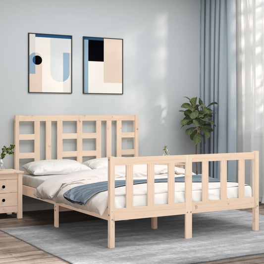 Bed Frame without Mattress 140x190 cm Solid Wood Pine