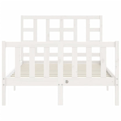 Bed Frame without Mattress White 120x200 cm Solid Wood Pine