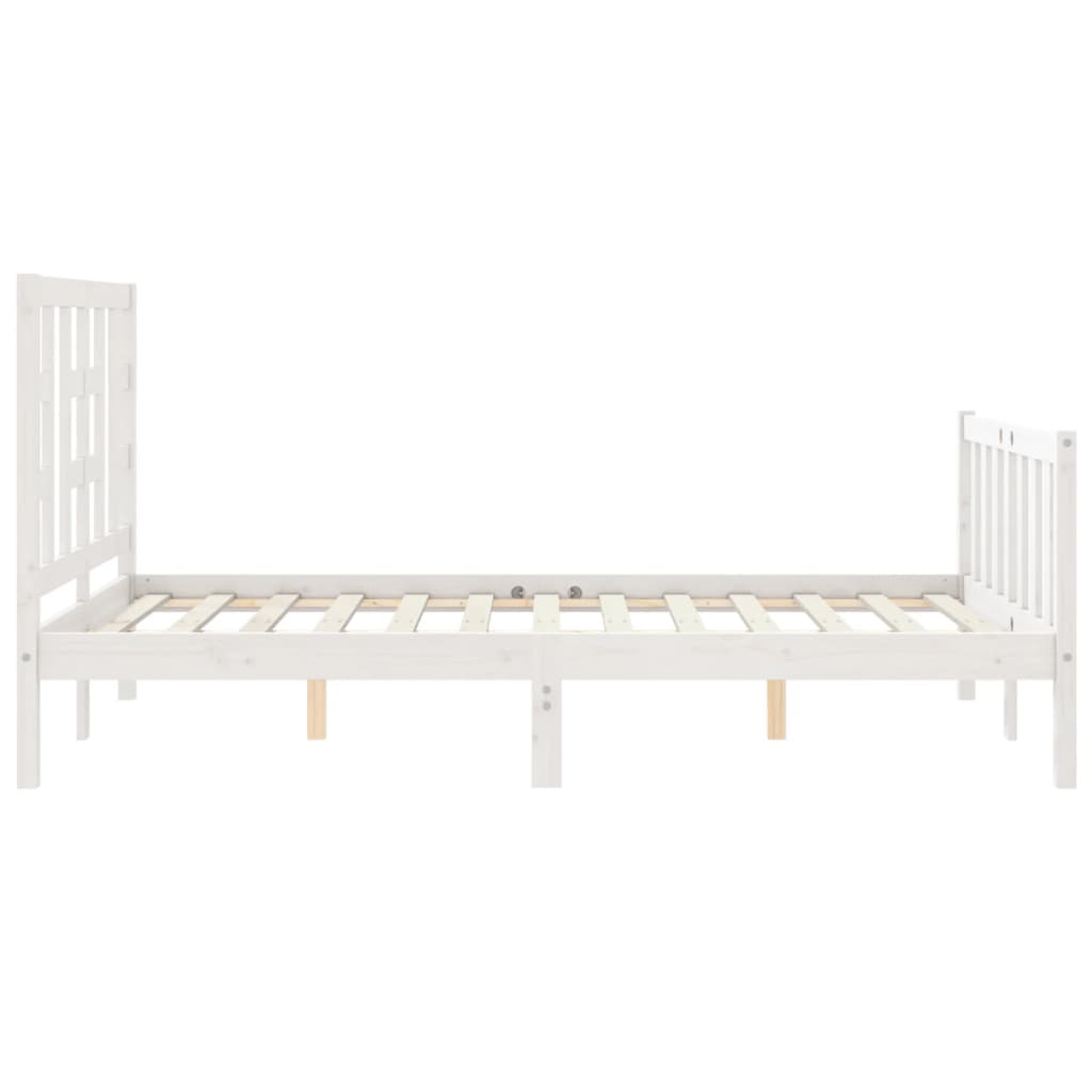 Bed Frame without Mattress White 120x200 cm Solid Wood Pine