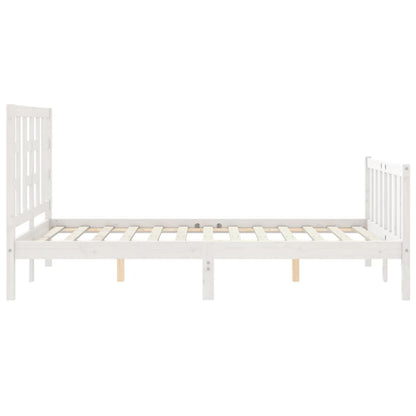 Bed Frame without Mattress White 120x200 cm Solid Wood Pine