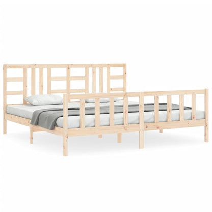 Bed Frame without Mattress 200x200 cm Solid Wood Pine
