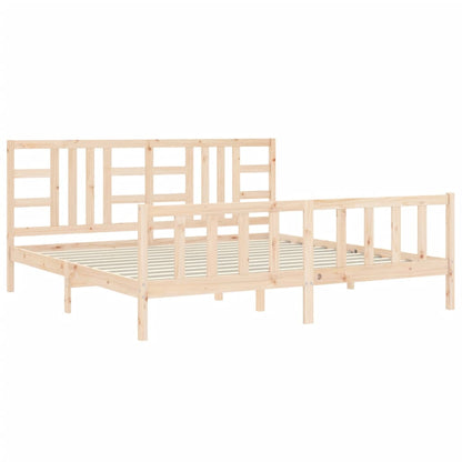 Bed Frame without Mattress 200x200 cm Solid Wood Pine
