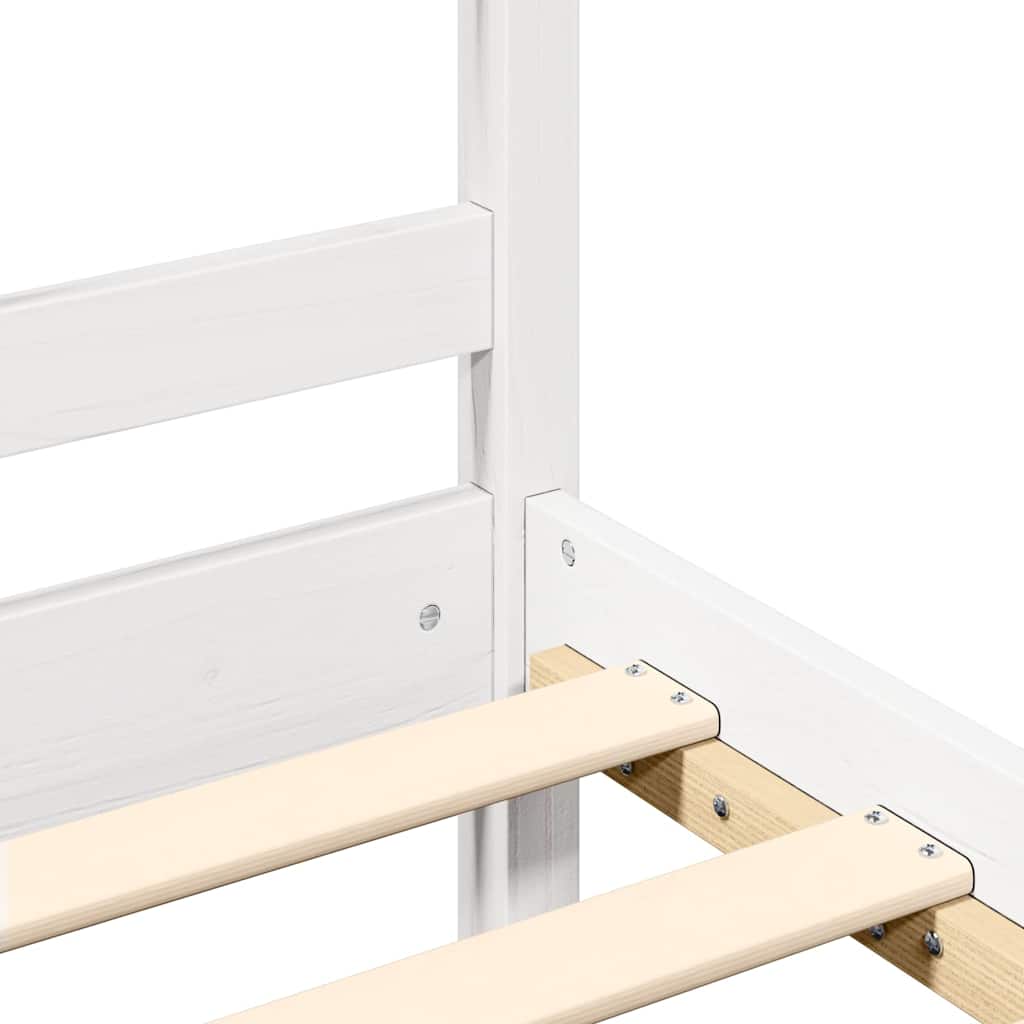 Bed Frame without Mattress White 200x200 cm Solid Wood Pine