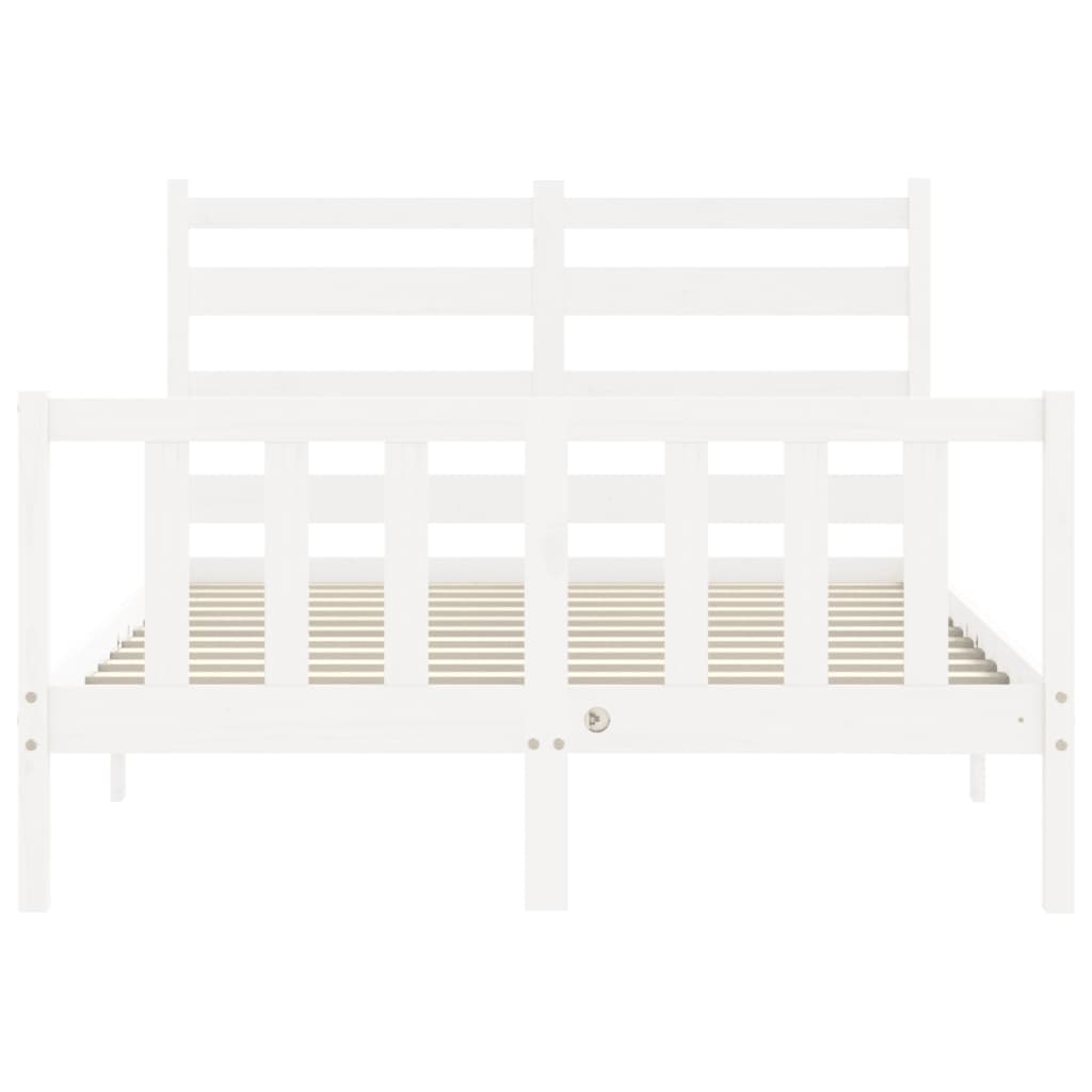 Bed Frame without Mattress White 120x200 cm Solid Wood Pine