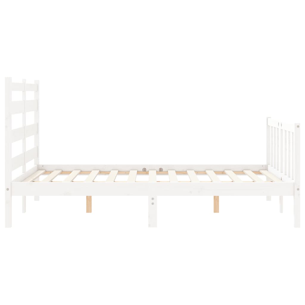 Bed Frame without Mattress White 120x200 cm Solid Wood Pine