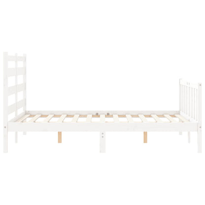 Bed Frame without Mattress White 120x200 cm Solid Wood Pine
