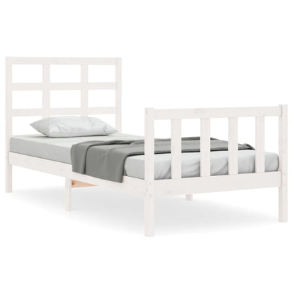 Bed Frame without Mattress White Small Single Solid Wood Pine
