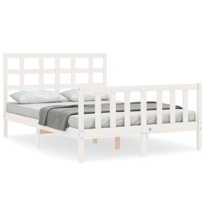 Bed Frame without Mattress White 140x190 cm Solid Wood Pine