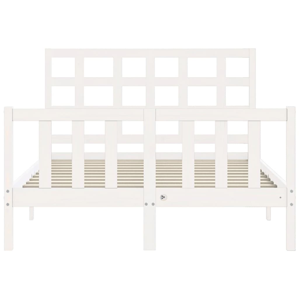 Bed Frame without Mattress White 140x190 cm Solid Wood Pine