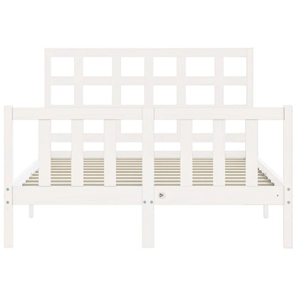 Bed Frame without Mattress White 140x190 cm Solid Wood Pine