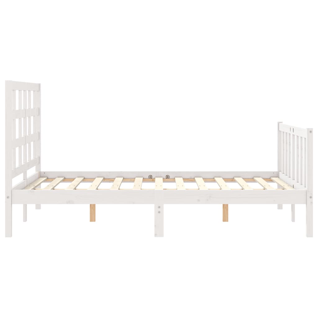 Bed Frame without Mattress White 140x190 cm Solid Wood Pine
