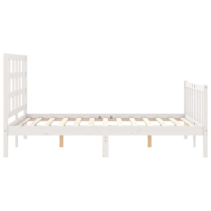 Bed Frame without Mattress White 140x190 cm Solid Wood Pine