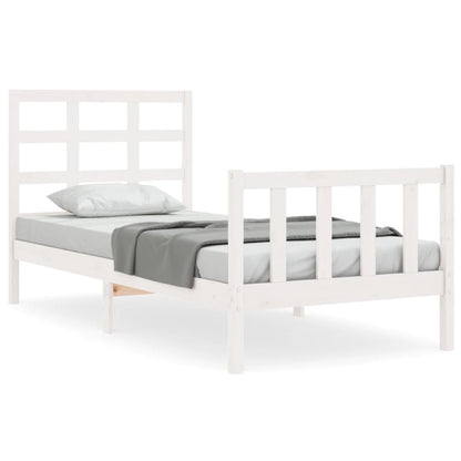 Bed Frame without Mattress White 100x200 cm Solid Wood Pine