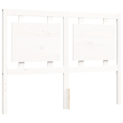 Bed Frame without Mattress White Double Solid Wood Pine