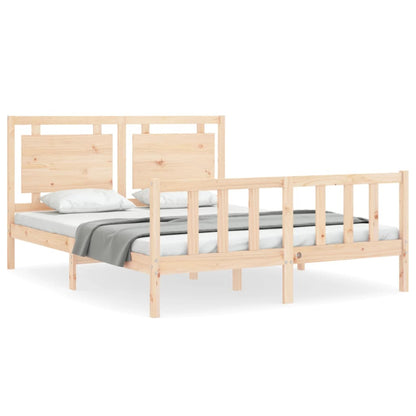 Bed Frame without Mattress King Size Solid Wood Pine
