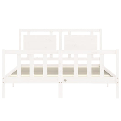 Bed Frame without Mattress White 160x200 cm Solid Wood Pine