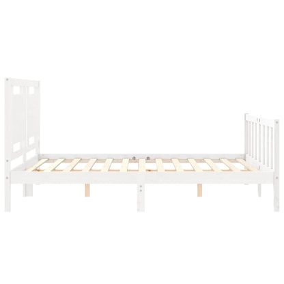 Bed Frame without Mattress White 160x200 cm Solid Wood Pine