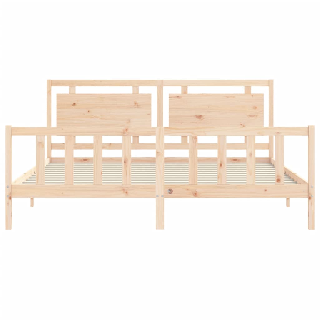 Bed Frame without Mattress 200x200 cm Solid Wood Pine