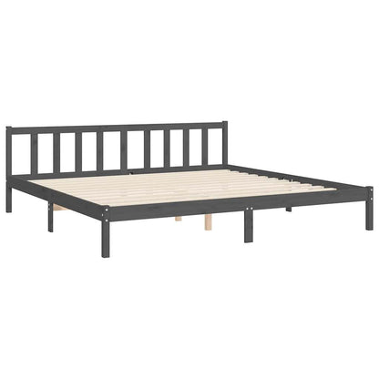 Bed Frame without Mattress Grey 200x200 cm Solid Wood Pine