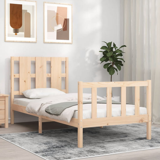 Bed Frame without Mattress 90x190 cm Single Solid Wood Pine