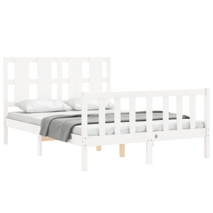 Bed Frame without Mattress White 140x190 cm Solid Wood Pine