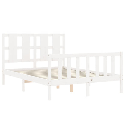 Bed Frame without Mattress White 140x190 cm Solid Wood Pine