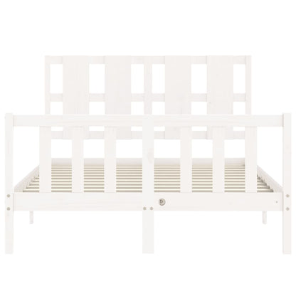 Bed Frame without Mattress White 140x190 cm Solid Wood Pine