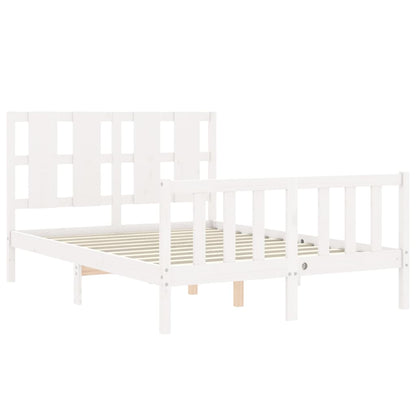 Bed Frame without Mattress White 120x200 cm Solid Wood Pine