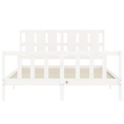 Bed Frame without Mattress White 160x200 cm Solid Wood Pine